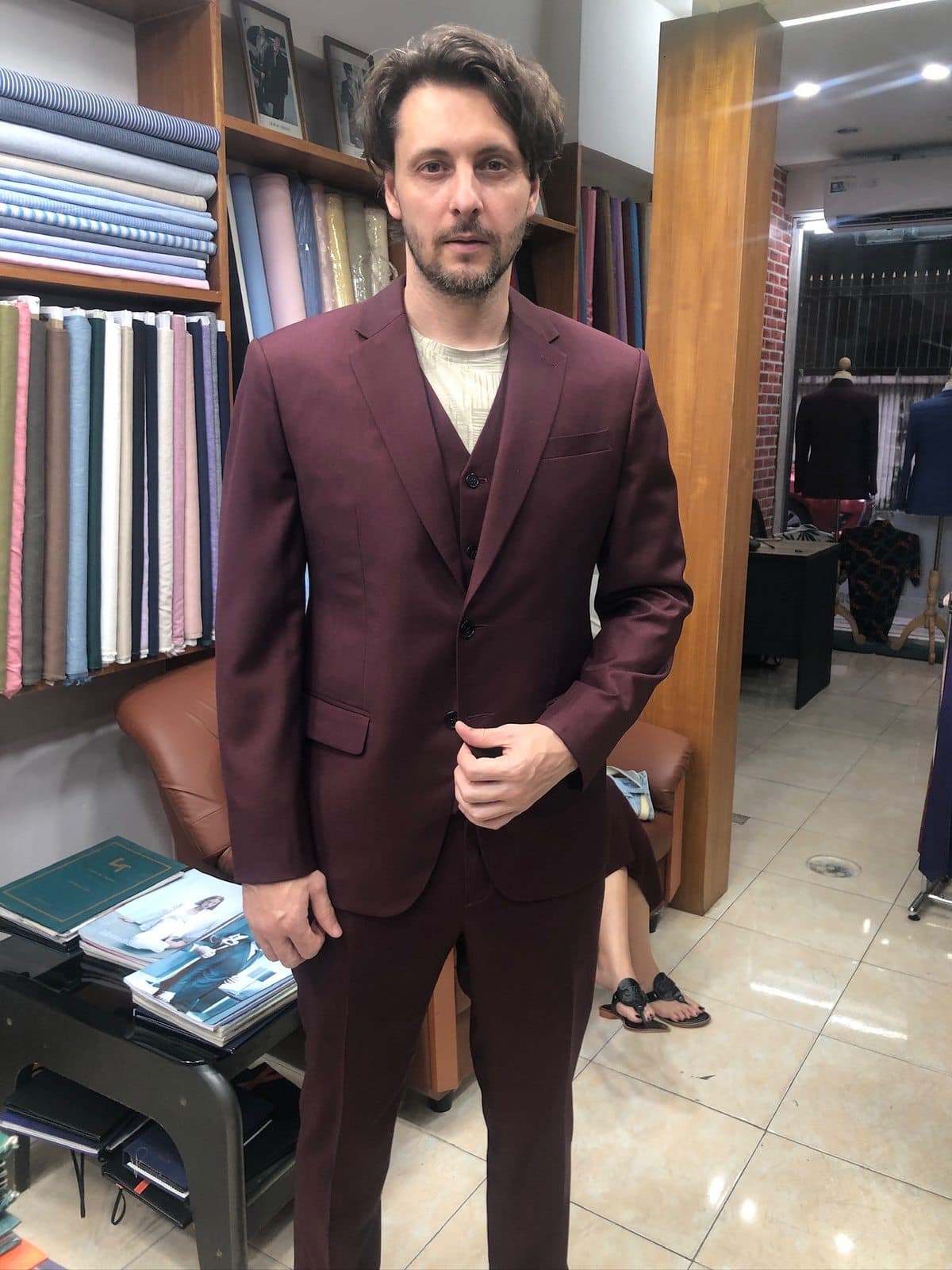 Formal double-breasted suit