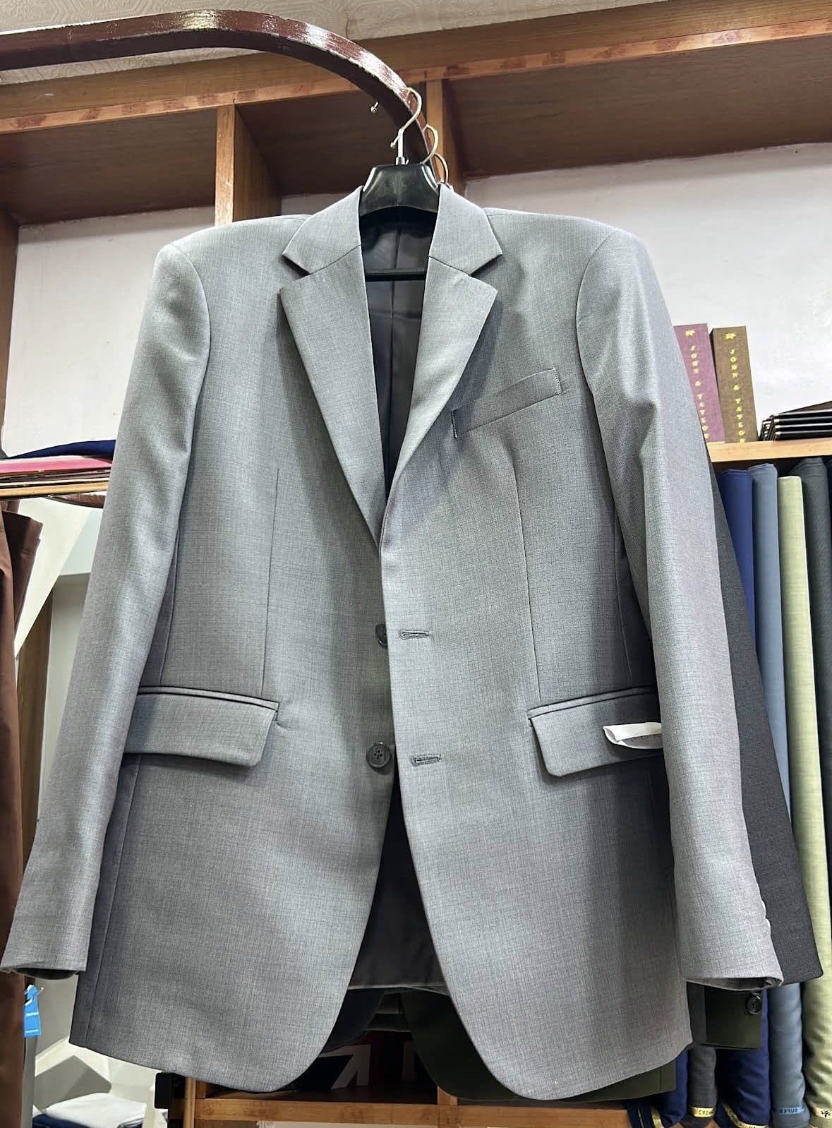 Grey business jacket detail