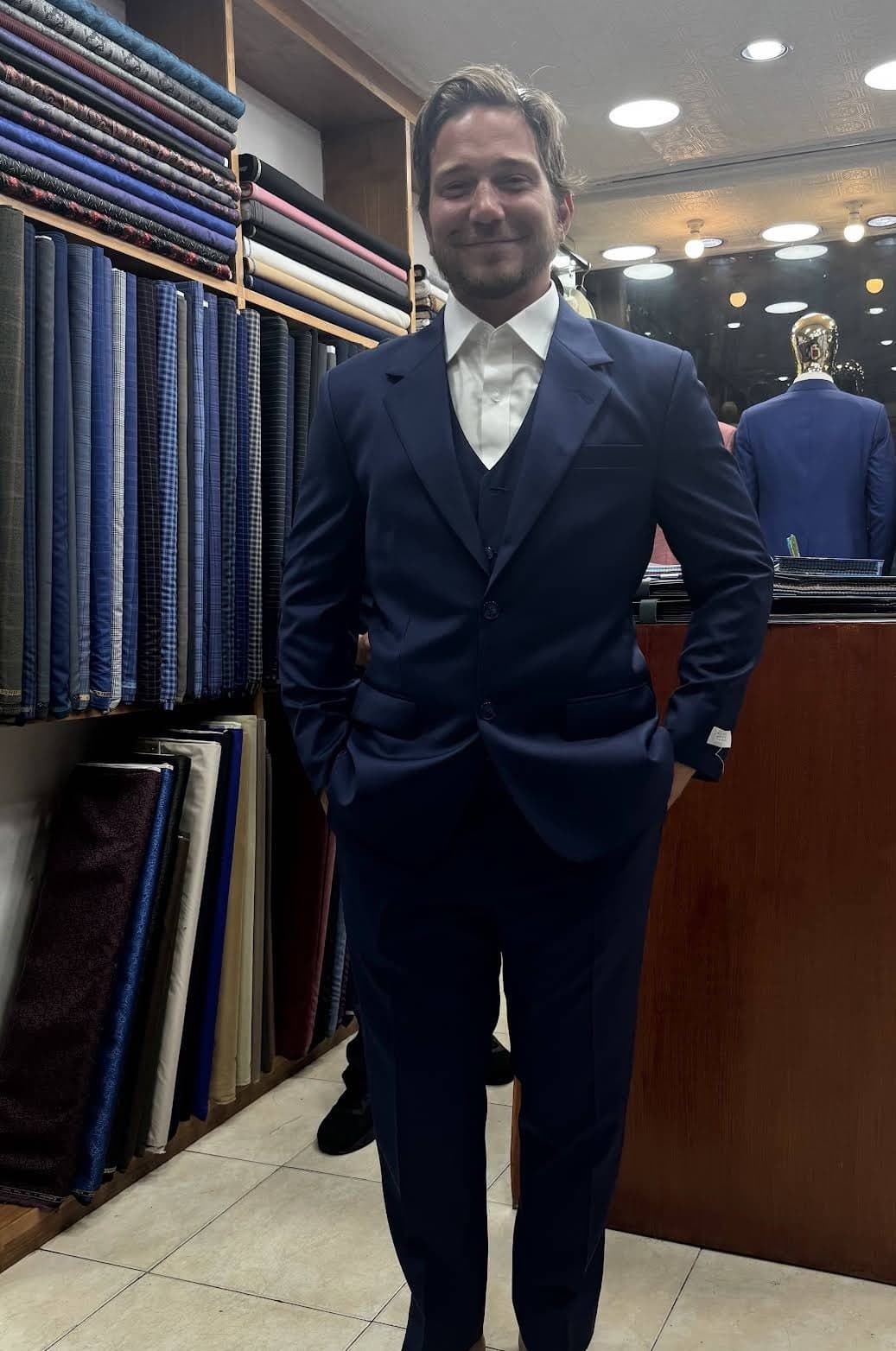 Classic Navy Suit tailored in Bang Rak