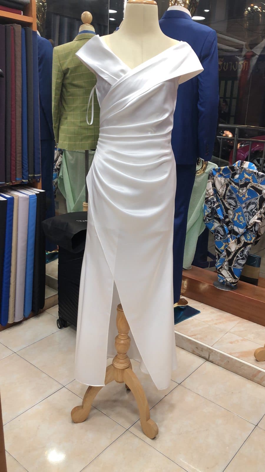 Women’s formalwear tailoring photo from the Bang Rak showroom